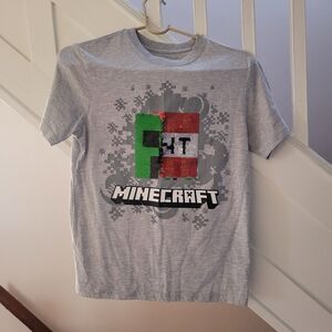 EUC Minecraft Gray T-Shirt with Sequin Design